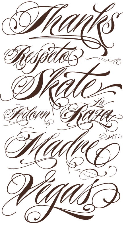 Tattoo Lettering Calligraphy