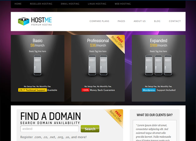 HostMe Premium Hosting Template