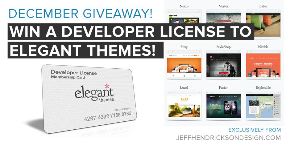 December Giveaway!  Win a Developer License Membership to Elegant Themes + Meet Divi, a Brand New WordPress Theme