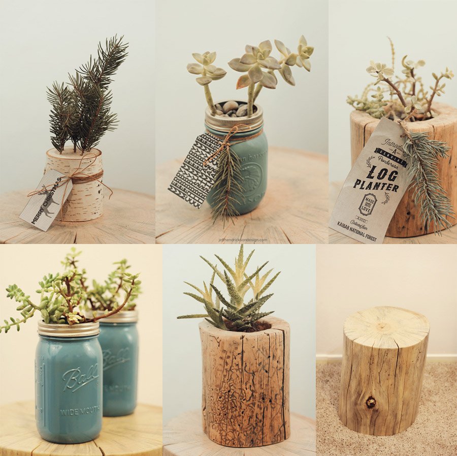 DIY mason jar succulent pots with free printable gift tags