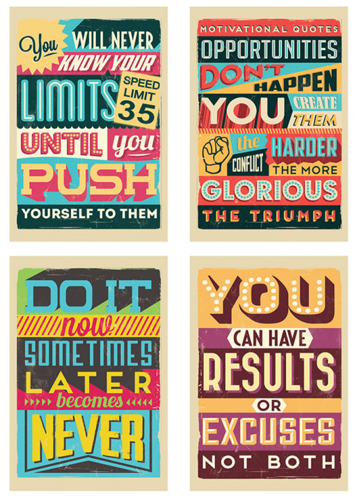 Printable Vintage Motivational Quote Posters