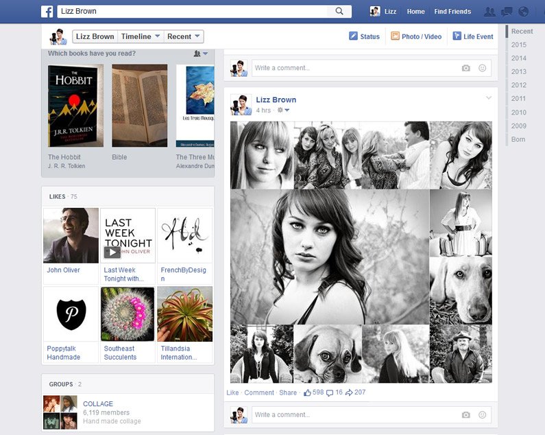 Facebook Timeline Example